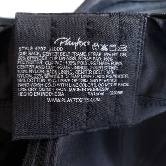 Playtex Secrets Bra Size 38DDD Black Wirefree Perfectly Smooth - Picture 6 of 7